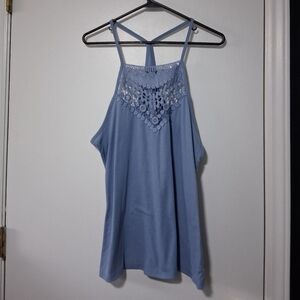 Rue21 Light Blue Crochet Detail Tank Top Size 3X